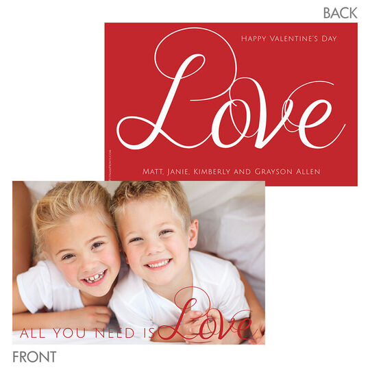 All You Need is Love Valentine Photo Cards